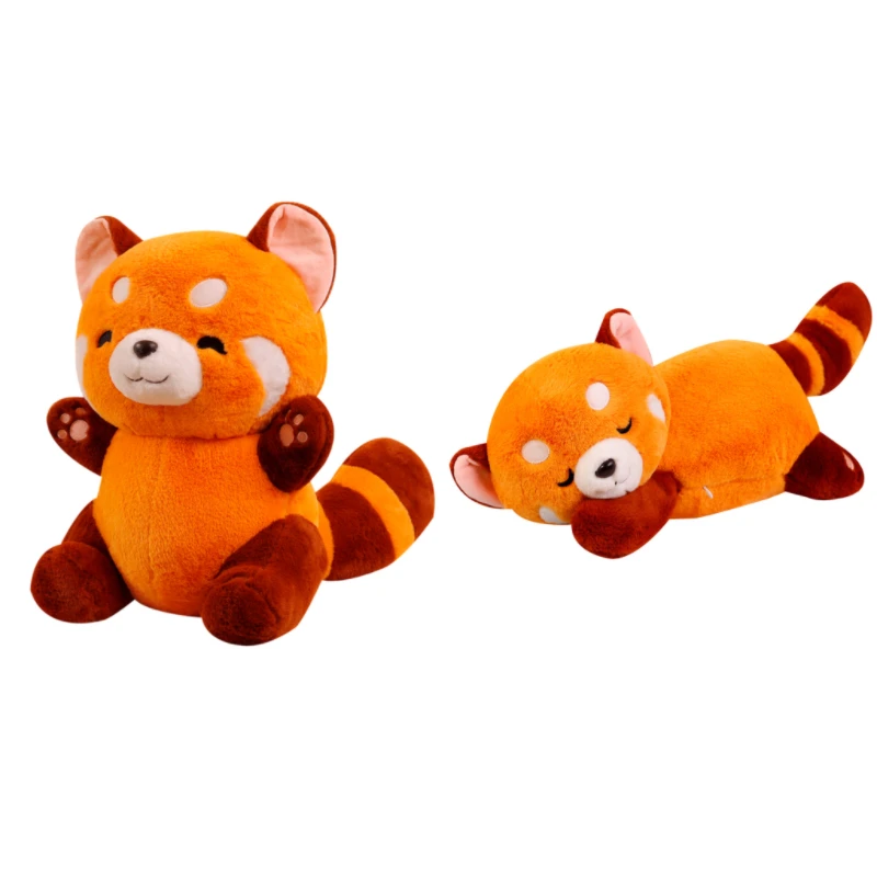 

Stuffed Anime Figure Doll Turned Red Panda Plushie Toys Fluffy Hair Raccoon Animals Hug Throw Pillow Kids Girls Birthday Gifts