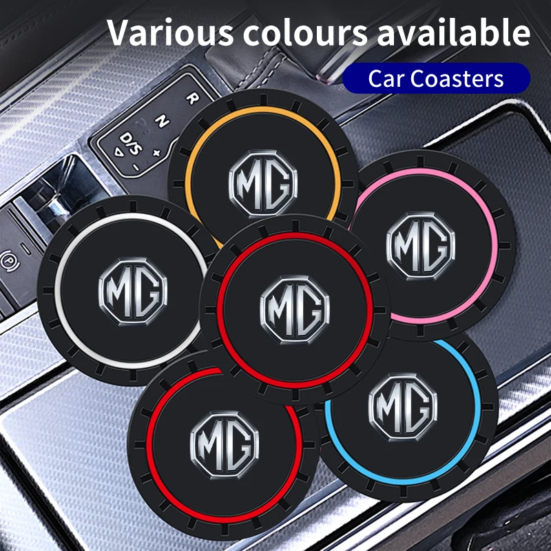 Car Cup Mat Silicone Coaster Non-Slip Waterproof Slot Pads For Morris Garages MG 3 5 6 7 HS ZS GS Hector TF GT ZR RX5 RX8 550 6