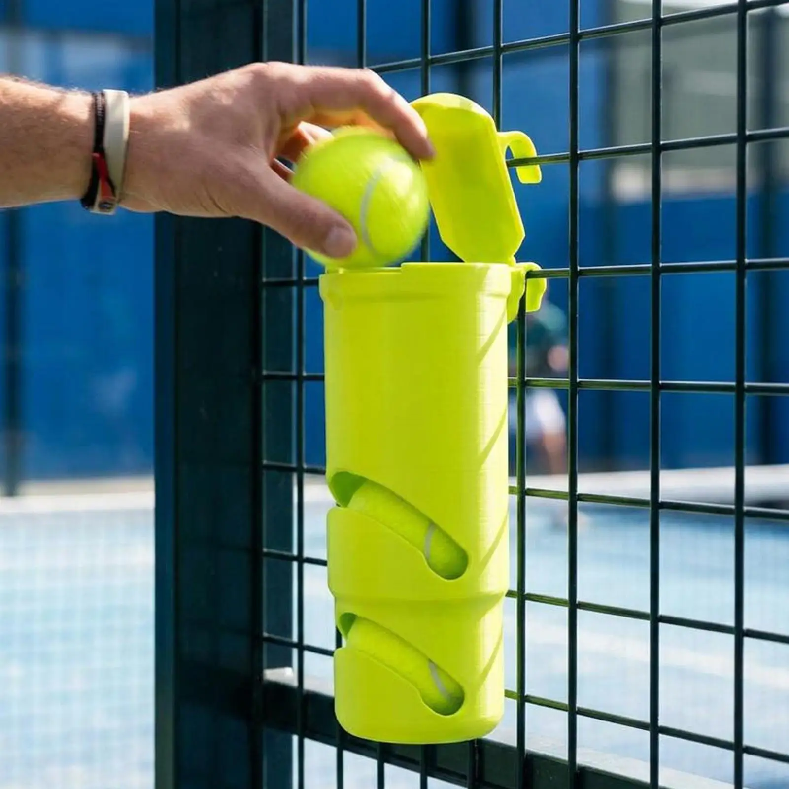 Court Storage Holder, Fence Rack For Sports Water Bottles & 3 Balls, Baseball Game Practice Backyard Park School Gym Home Garage