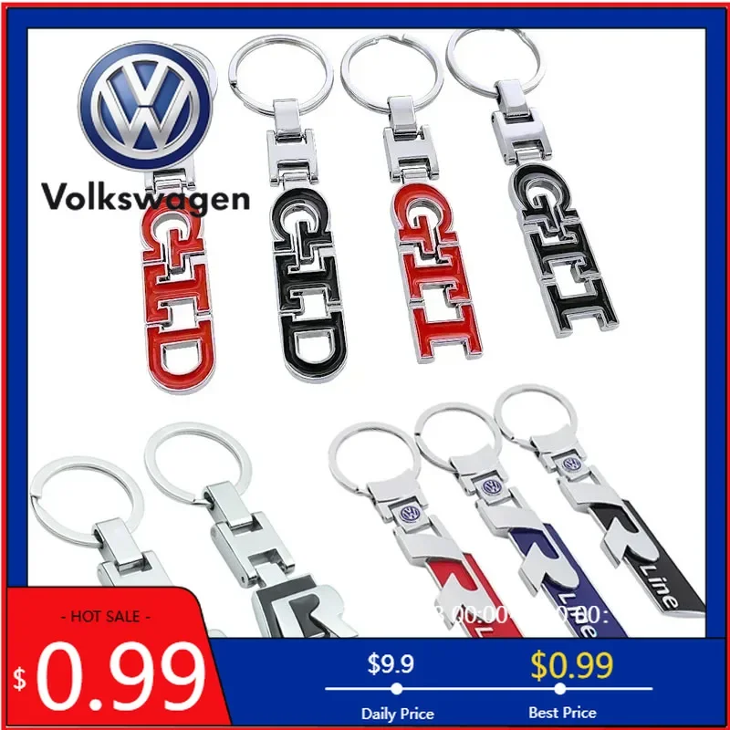

VW 2026 Hot GTI GTD Logo Car Keychain Key Chain Auto Badge Key Ring Accessories For Volkswagen VW Rline Polo Passat Tiguan Beetl