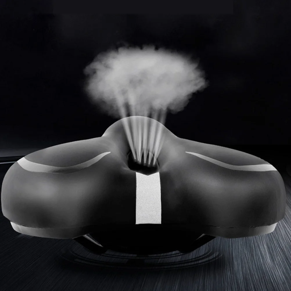 

1pc Bicycle Saddle Silicone Comfortable Wear-Resistant Elastic Breathable For Mountain Road Folding Bike Seat Black