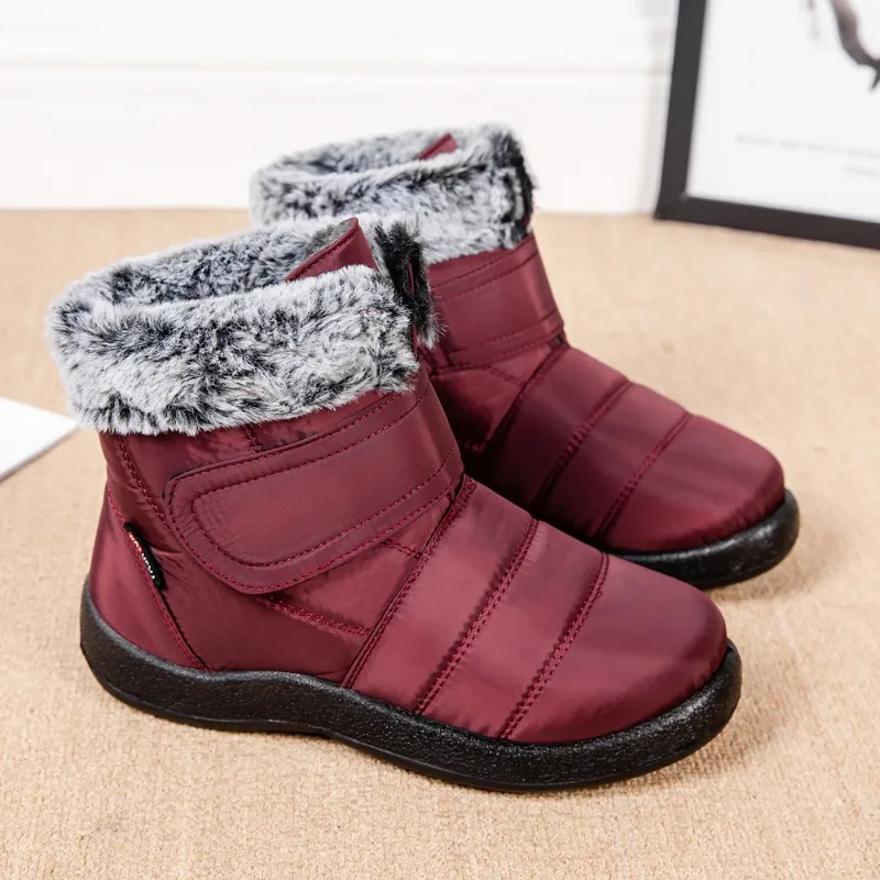 Women Winter Warm Boots Windproof Thick Soled Snow Boots Waterproof Non-slip Flat Shoes Low Tube High Top Soft Sole Fashion Boot