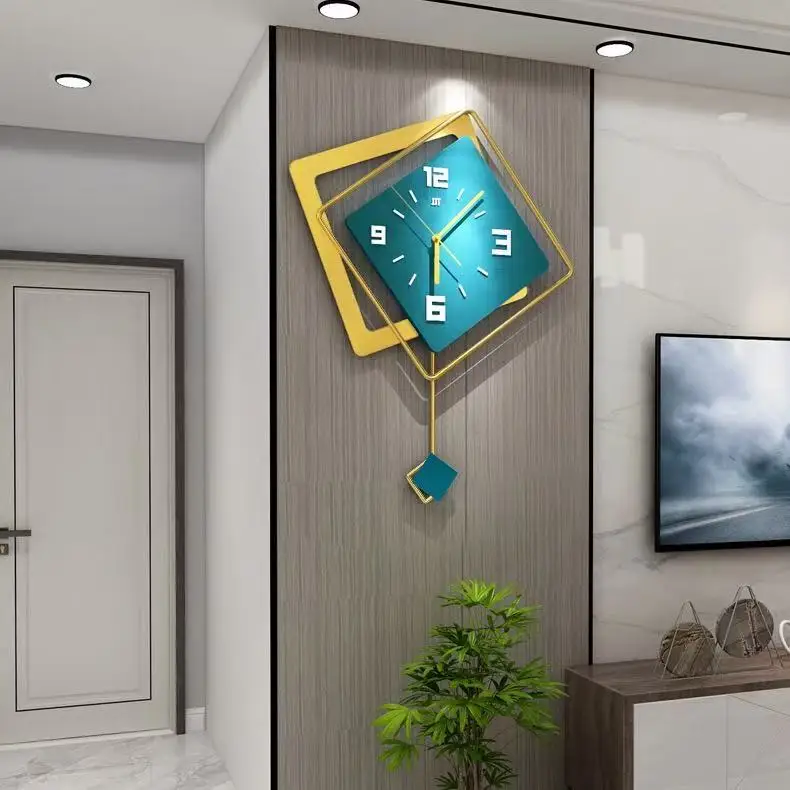 

Nordic Luxury Wall Clock Living Room Clock Silent Movement Shell Metal Material Dial Material Density Board