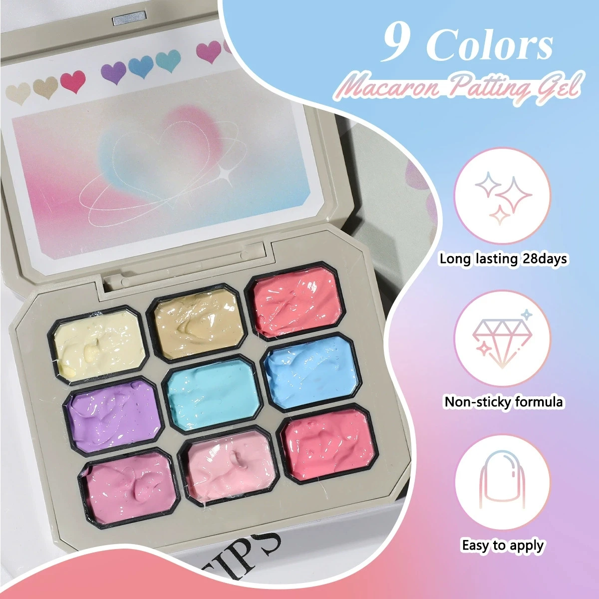 1pc Solid Makaron nail polish Gel 9 Grid Color Paint Gel High Saturation Thick Patching Gel UV&LED Nail Art Creation 3D Diy INS view 4