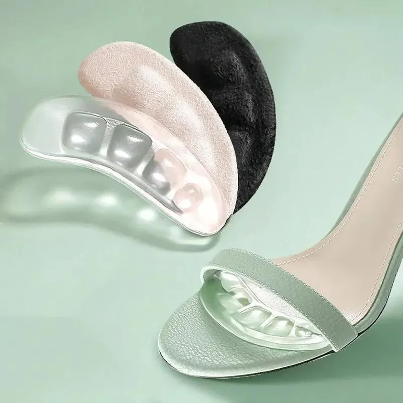 

4pcs Silicone Pads for Women's Shoes Non-slip Inserts Self-adhesive Forefoot Heel Gel Insoles for Heels Sandals Foot Pad