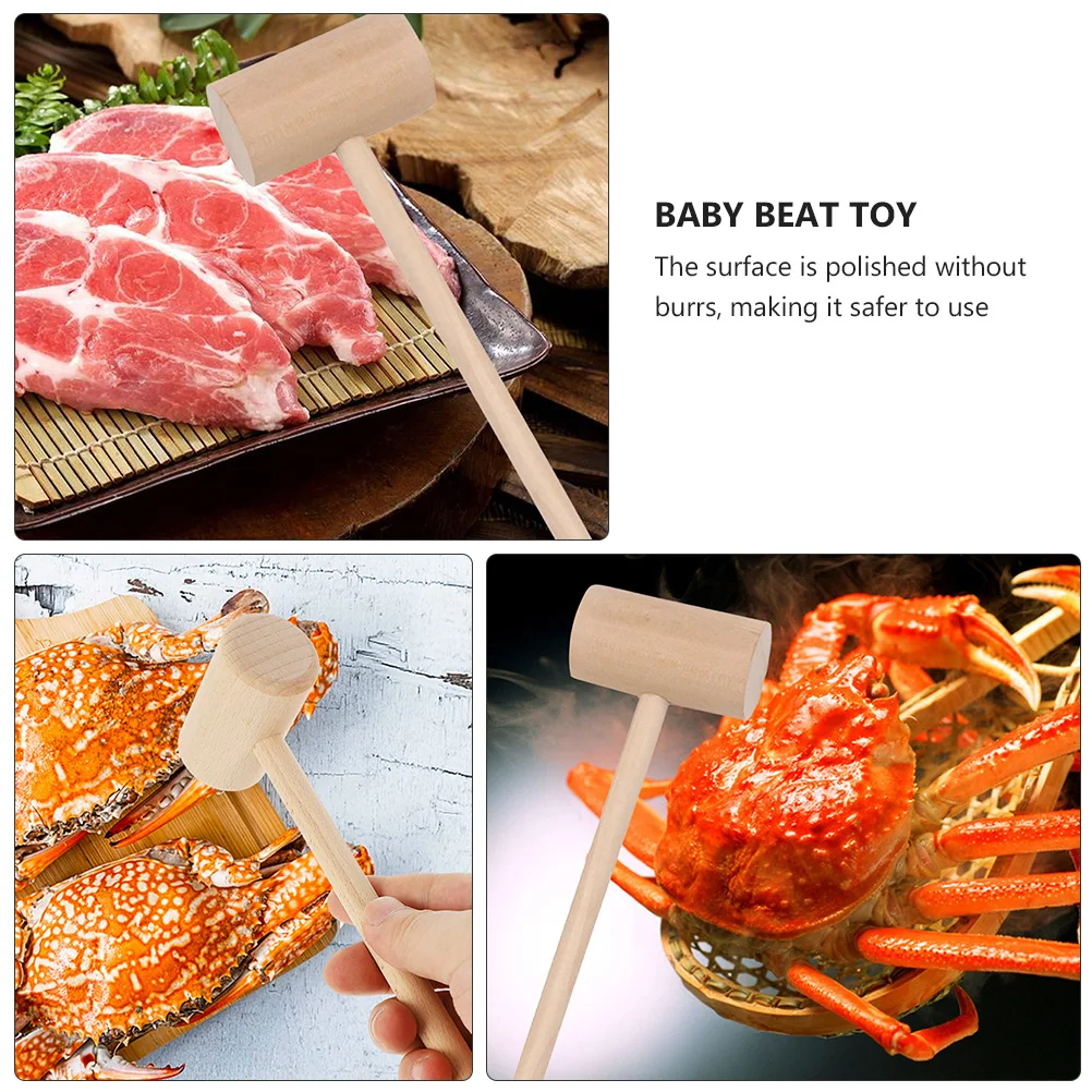 

20Pcs Small Wood Hammer Natural Solid Ecofriendly Finish Safe for Kids Hand Exercise Mallet Home Kitchen Crab Cracker Utility