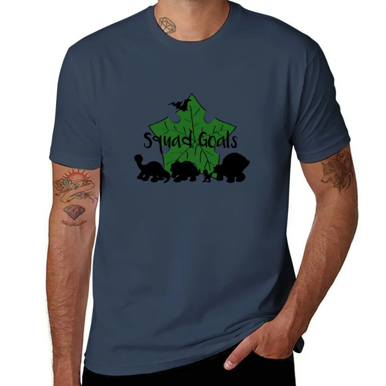Land Before Time Dinosaurs Squad Goals T-Shirt Basic Simple Casual Short Sleeve Tee