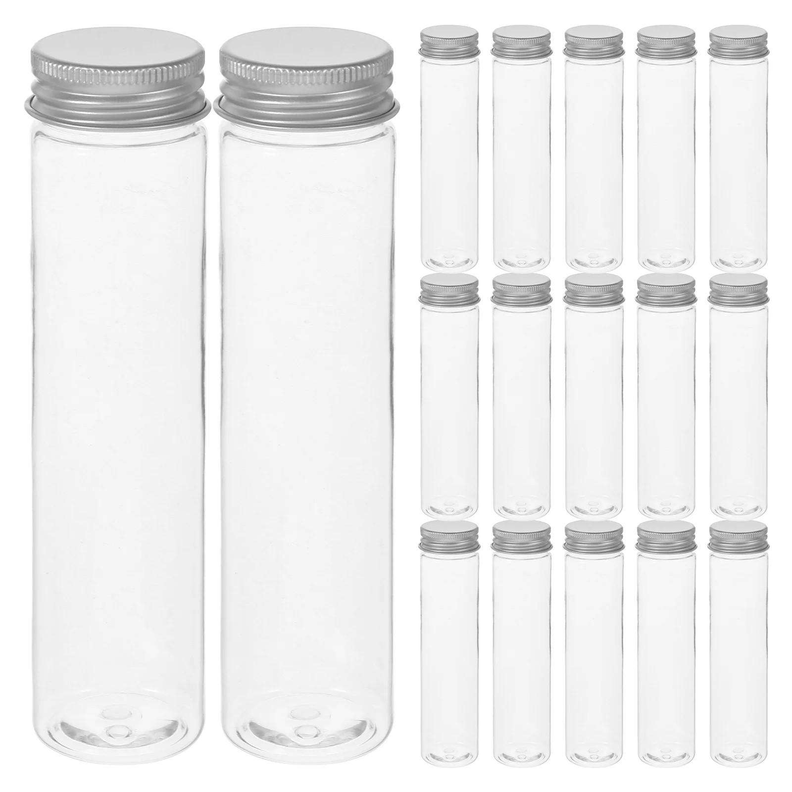 

20Pcs Plastic Test Tubes Transparent Flat Bottom Stable Clear Storage Vials Bulk Packaging Laboratory Test Tube