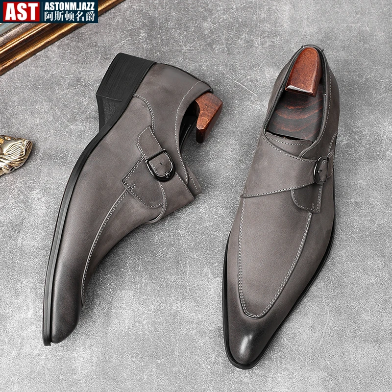 Luxury Suede Men Dress Shoes Cowhide Leather 2024 Autumn New British Trend Designer Handmade Business Social Loafers No Laces