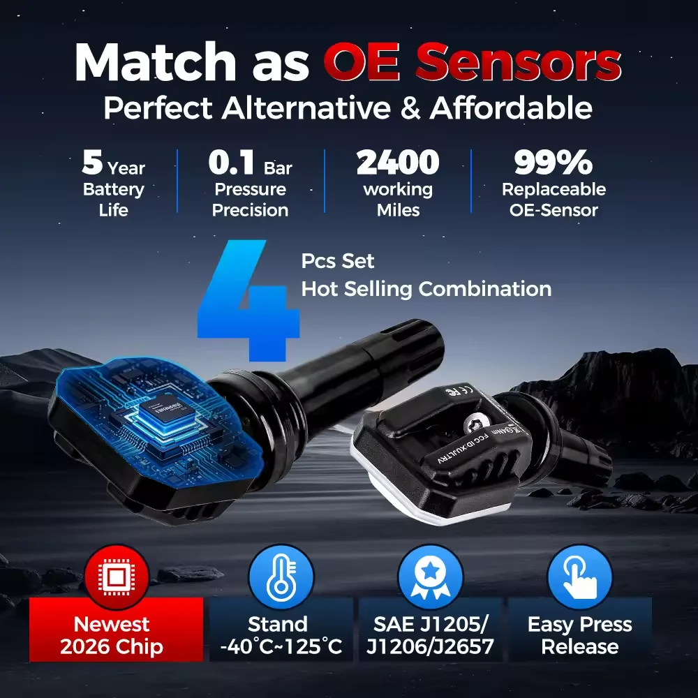 Système de surveillance de la pression des pneus LAUNCH LTR-05 TPMS, capteur 315/433 MHz, double fréquence, programmable, universel, remplacement pour voiture, SUV