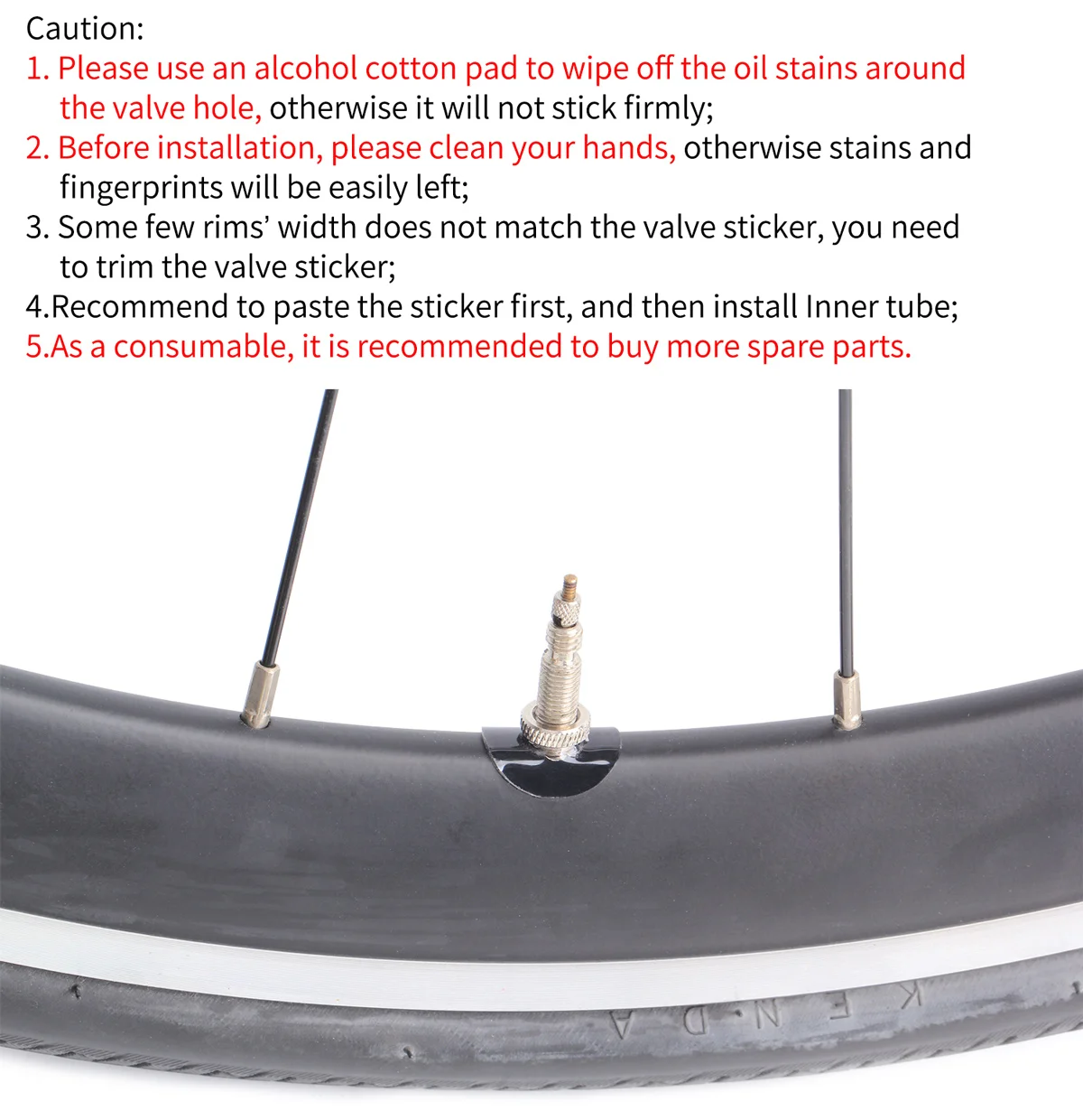 Risk Bike Presta-Ventil-Aufkleber-Klebepad, MTB-Rennrad-Schlauch-Reifen-Felgenschutz, FV-Ventil-Transparentes Klebepad, Zubehör – Detail 4