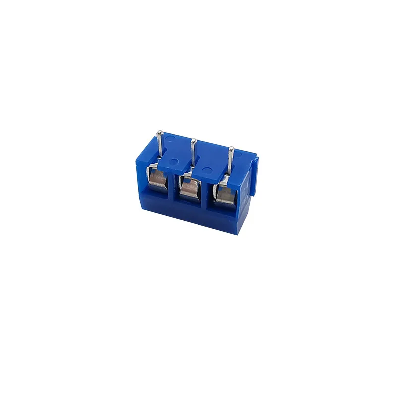 Kf301 5,0mm Abstand 3-polige Leiterplatte schraube Klemmen blöcke Stecker gerader Stift spleißbar 3 p 5,0mm Leiterplatte klemmen block anschlüsse blau