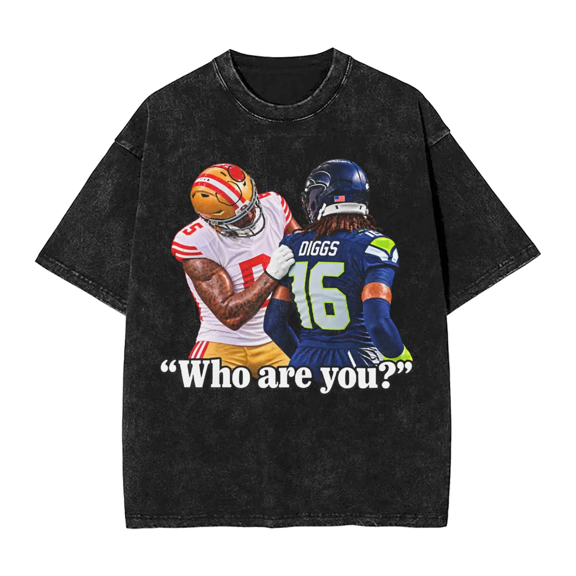 Mike Evans Rugby Who Are You Vintage Washed T Shirts Men Women's Cotton Funny T-Shirt O Neck  Tees Short Sleeve Tops Plus Size