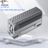 COOLLEO M.2 2280 NVMe SSD Heat Sink 2 heat pipes SSD Cooler With 14.8W/mk Thermal Pad