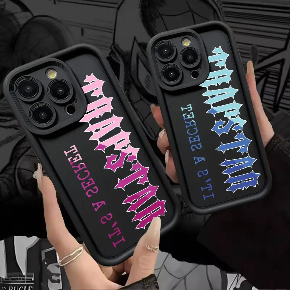Funda de Teléfono con Letras Coloridas T-TRAPSTARS para iPhone 17 16 15 14 13 12 11 Pro Max Mini Plus, Cubierta Trasera Suave de TPU