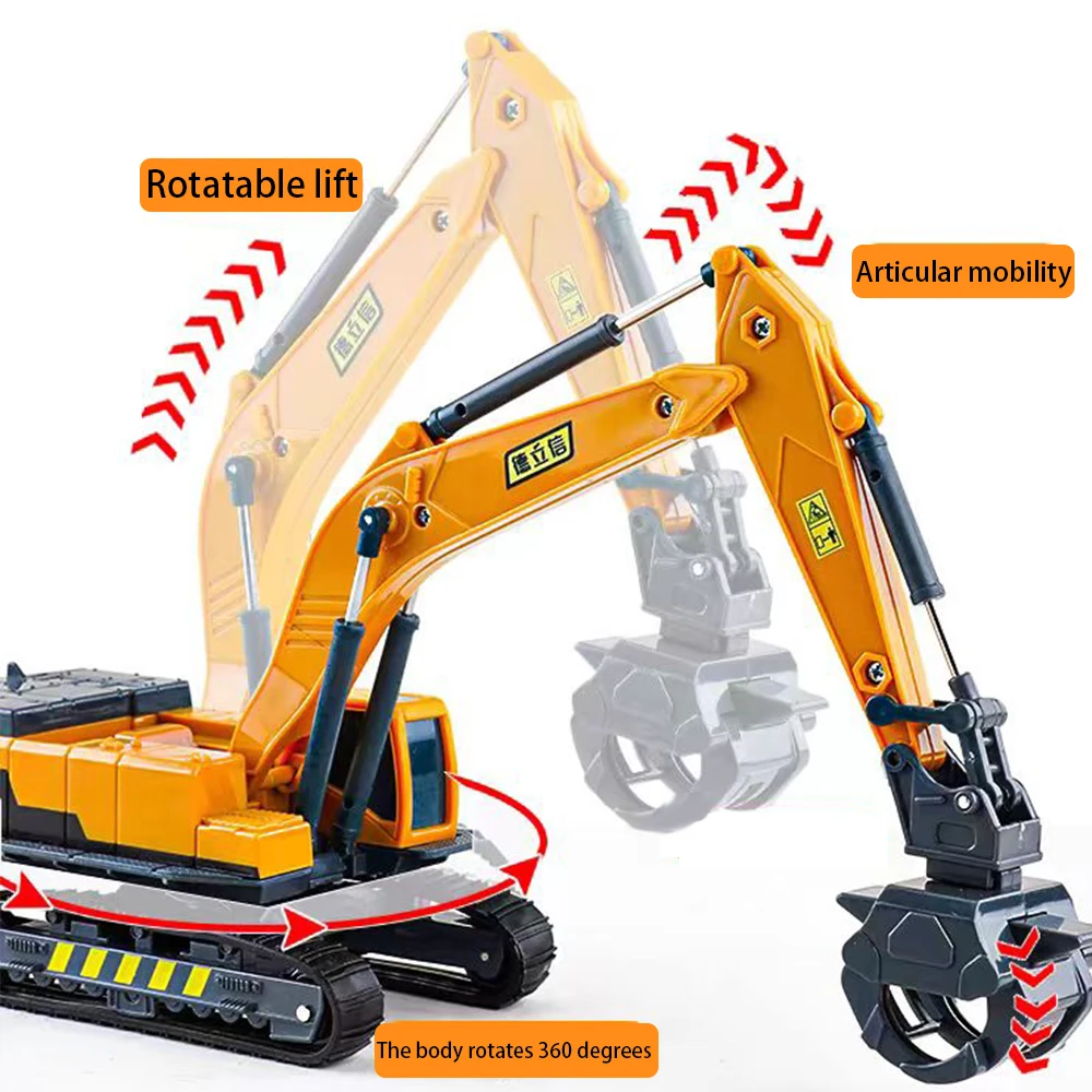 1:32 Simulation Diecast Excavator Model Crane Car Construction Site Children Kid Boy Engineering Vehicle Birthday Toy