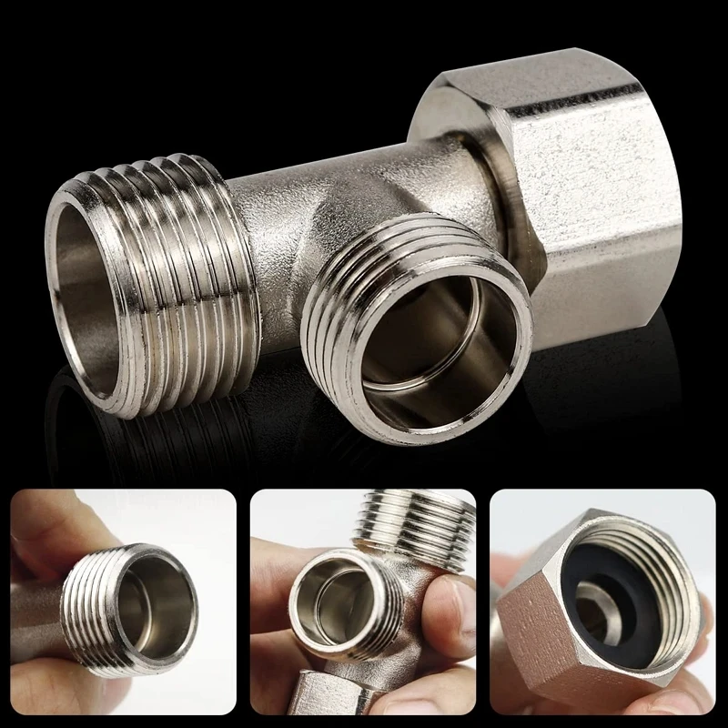 Toaleta przełączający Adapter zawór G1/2 G3/8 G9/16 mosiądz złącze Tee dla Bidet załącznik opryskiwacz łazienka armatura części — zdjęcie 4