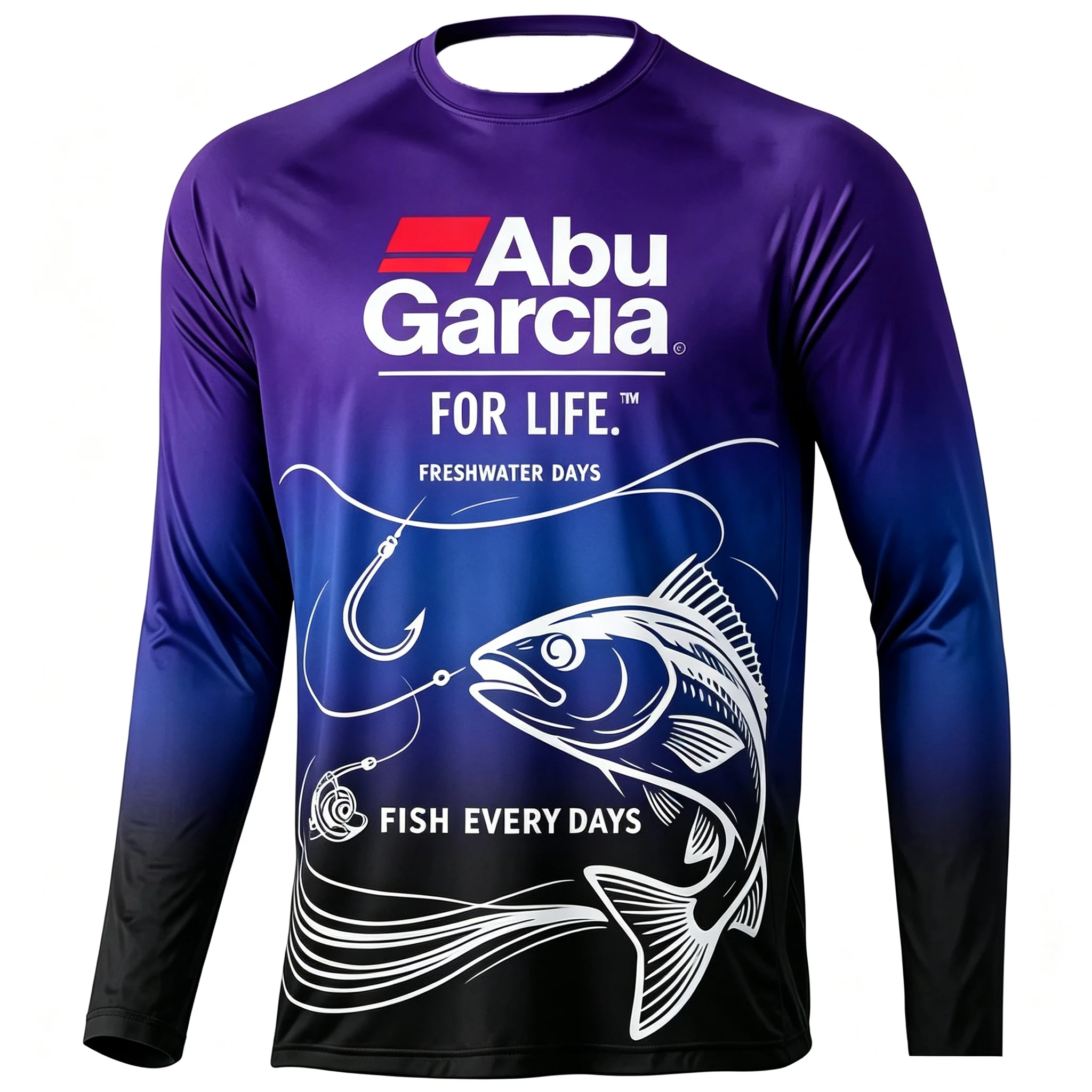 Herren Langarm-Angelhemd, lässiges Outdoor-Sportshirt mit Grafikdruck, Rundhals-Pullover, schnelltrocknendes T-Shirt – Detail 10
