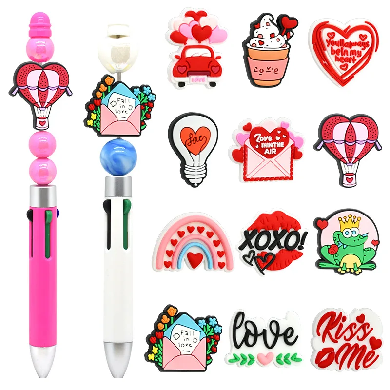 

5/10Pcs Silicone Beads Valentines Day Beading Focal Beads Jewellery Making DIY Keychain Beaded Pen Bracelets Jewelry Accessories