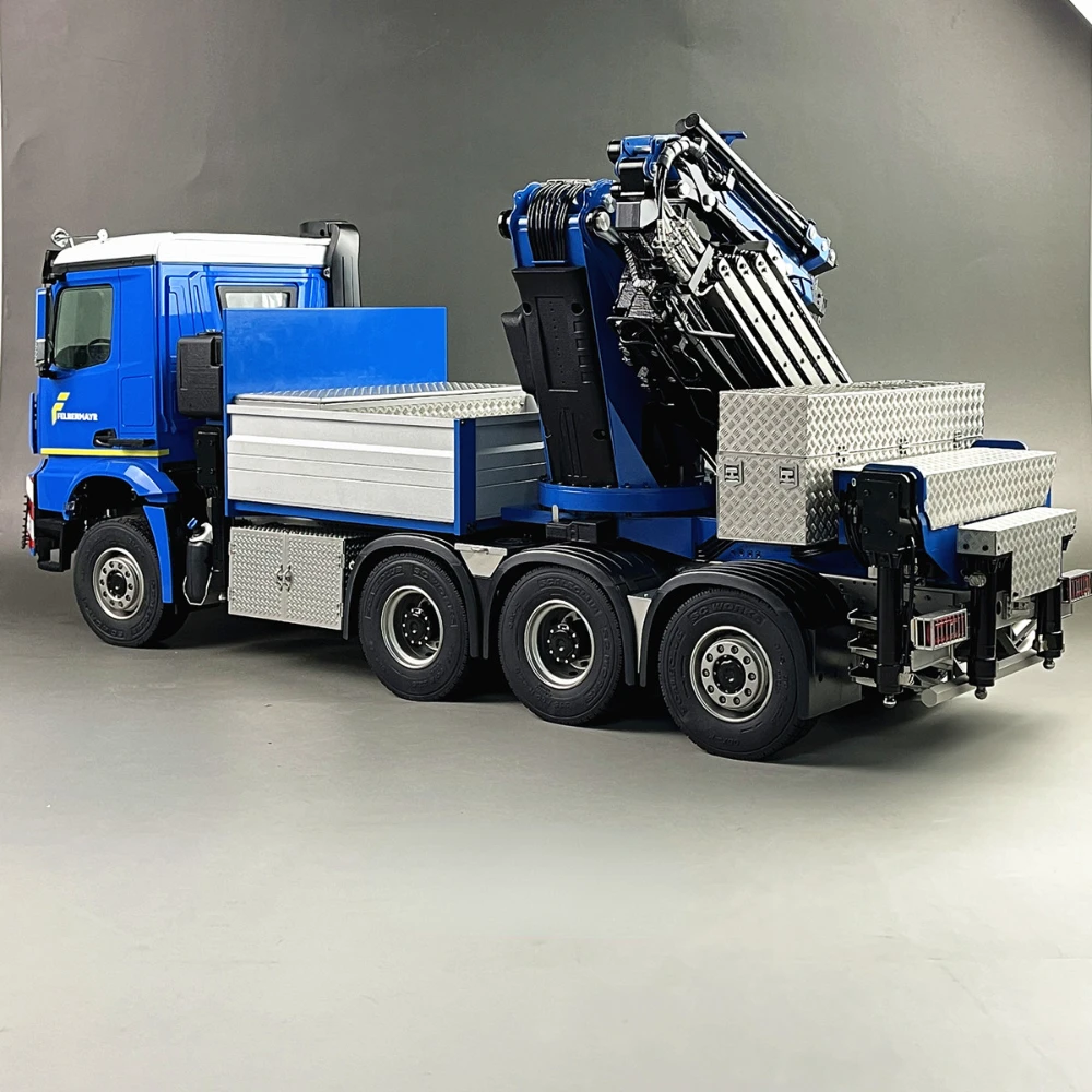 F1650 รถบรรทุกเครนไฮดรอลิก 1/14 8x8 ไฮดรอลิก RC รถบรรทุกโลหะรุ่นวิศวกรรมเครื่องจักรเครนรุ่นด้านหลังพวงมาลัย RC รถ