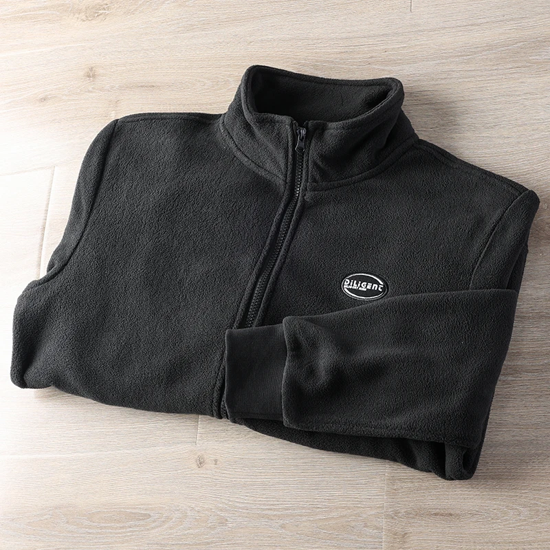 

Мужской двусторонний флисовый кардиган-свитшот с воротником-стойкой, теплосберегающий, модный, осенне-зимняя верхняя одежда