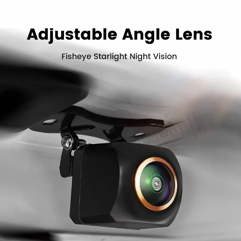 Rear View Camera with a Golden Lens, Featuring a Fisheye Design for Vehicle Parking Assistance And Dynamic Trajectory Lines
