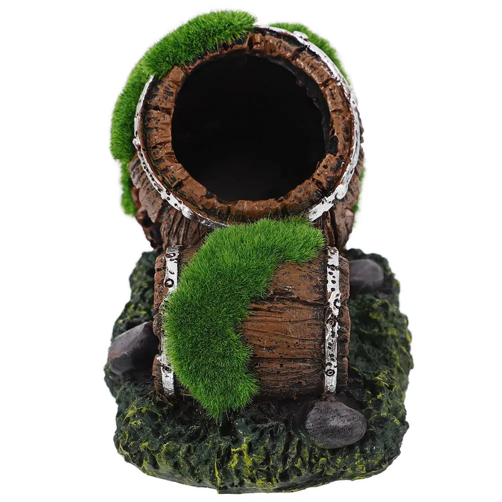

Hideout House Fish Tank Barrel Ornaments Resin Aquarium Accessories Decorations