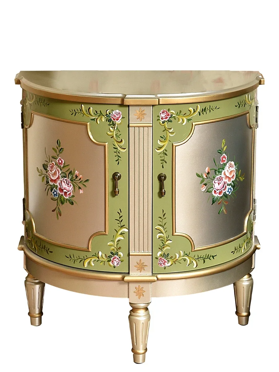 American style rural retro painted corner cabinets, entrance decoration, half round entrance cabinets