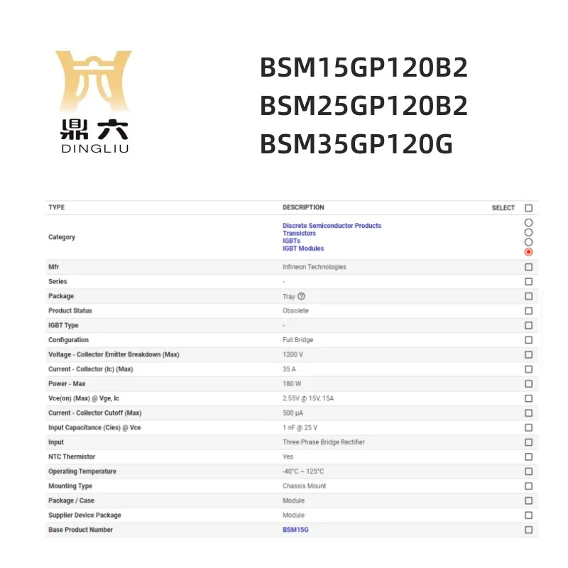 Bsm15gp120b2 Bsm25gp120b2 Bsm35gp 120G Igbt Module