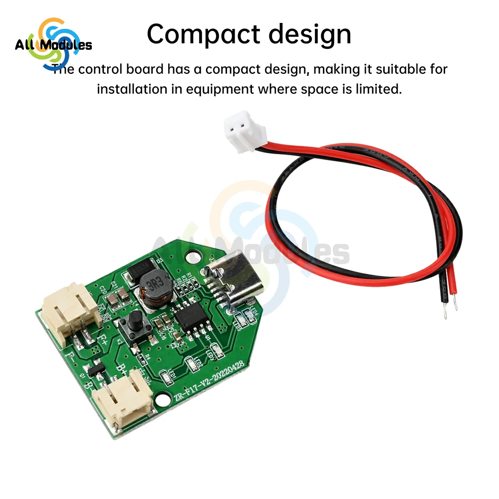 

Type C USB Charging Small Fan Circuit Board 9V Boost Three Speed Stepless Speed Regulation Charging Handheld Fan Control Board