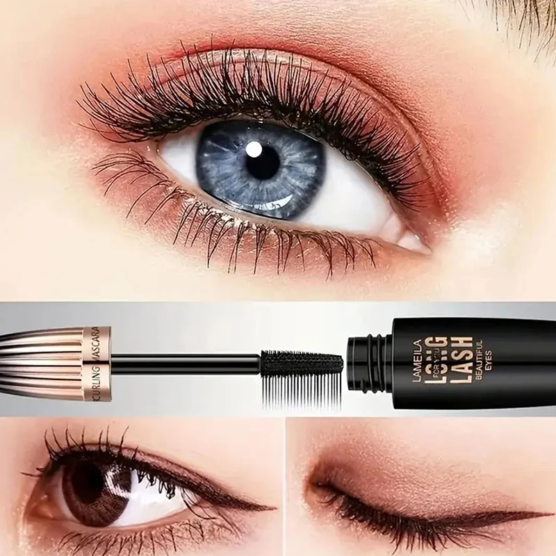 9ml Waterproof 4d Mascara Thick Long Smudge-proof Plump Encrypted Long-lasting Curling Large Eye Makeup, Makeup Tools 1pc