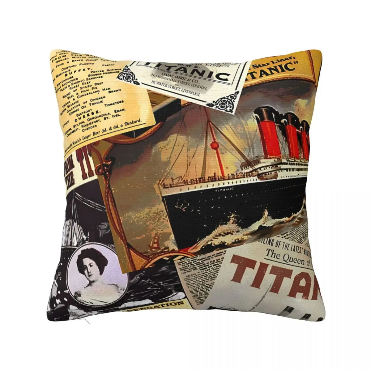 

Titanic Collage Pillowcase Cushion For Sofa Coussin Covers Decorative