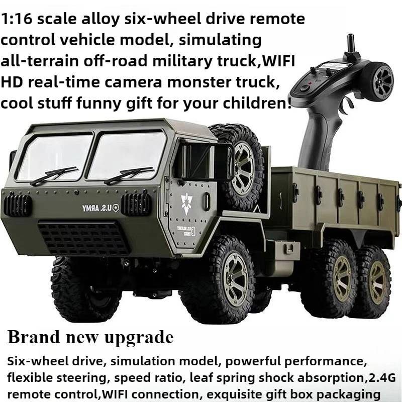 

Игрушечный автомобиль Cool Stuff, забавный подарок: 16 полномасштабных 6WD внедорожных радиоуправляемых машин, WIFI HD-камера, военный радиоуправляемый грузовик, Monster Truck, игрушки для детей