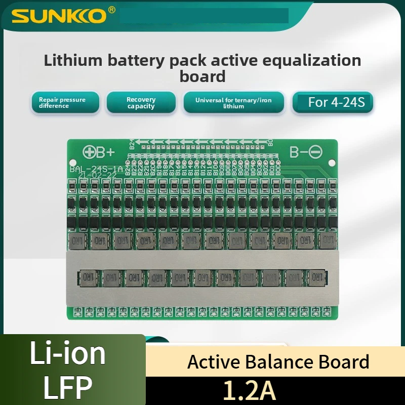 

1.2A Индуктивный активный балансир для LiFePO4/Li-ion 4S 8S 10S 13S 16S 18S 24S ячеек, выравниватель напряжения, плата восстановления емкости