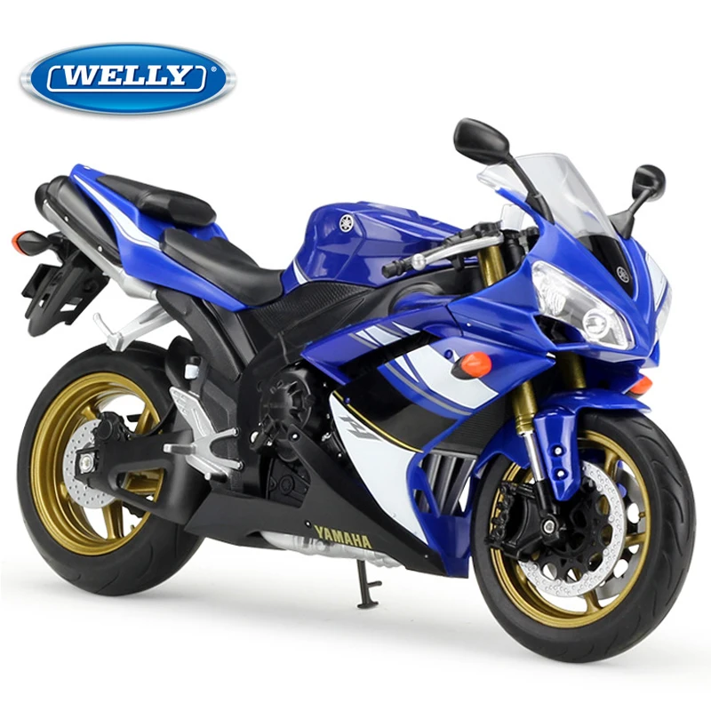 Modèle de moto Welly 1:10 Yamaha YZF-R1 en métal moulé sous pression – Prêt à être exposé, réplique détaillée, moto en métal moulé sous pression à collectionner