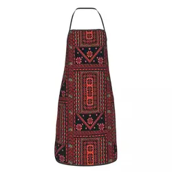 Custom Three Flowers Palestinian Embroidery Apron for Women Men Bib Palestine Tatreez Art Cooking Kitchen Tablier Cuisine Chef