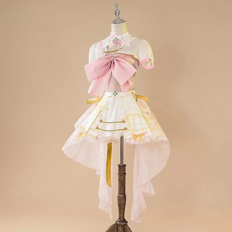 أزياء كوسون VTuber Ace Taffy التأثيرية YouTuber Ace فستان وردي من قماش التفتاح أغطية الرأس قفازات جوارب مجموعة مناسبة الاتفاقية #2