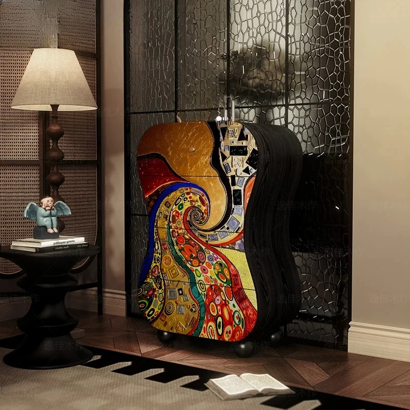 

Большой четырехсекционный комод для дома, из массива дерева, с ящиками, напольный, в французском стиле.