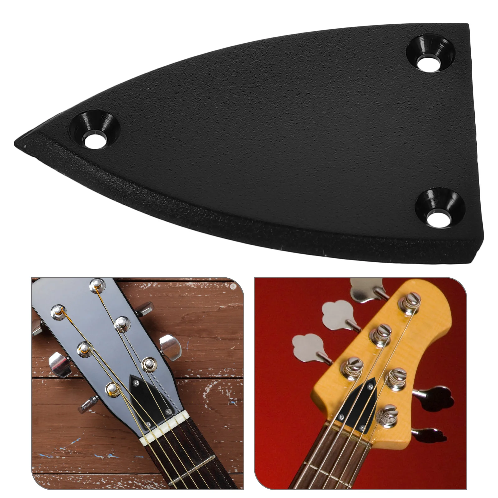 

1Pcs Triangle Black Plastic 3 Holes Truss Rod Cover Protective Replacement for Electric Guitar Bass Gr15 Truss Rod Cover