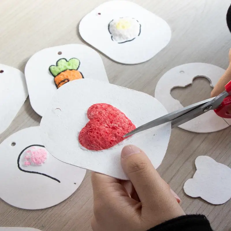 4Pcs DIY Drawing Art Educational Craft Sponge Canvas Board Handicraft Toy 3D Magic Puffy Foam Texture Painting Paper For Kids view 3