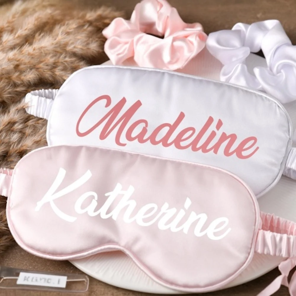 Personalized Eye Masks, Wedding gift, Fluffy Rabbit Hair, Customized Name, Bachelorette Party Gifts, Wedding Sleep Eyepatch