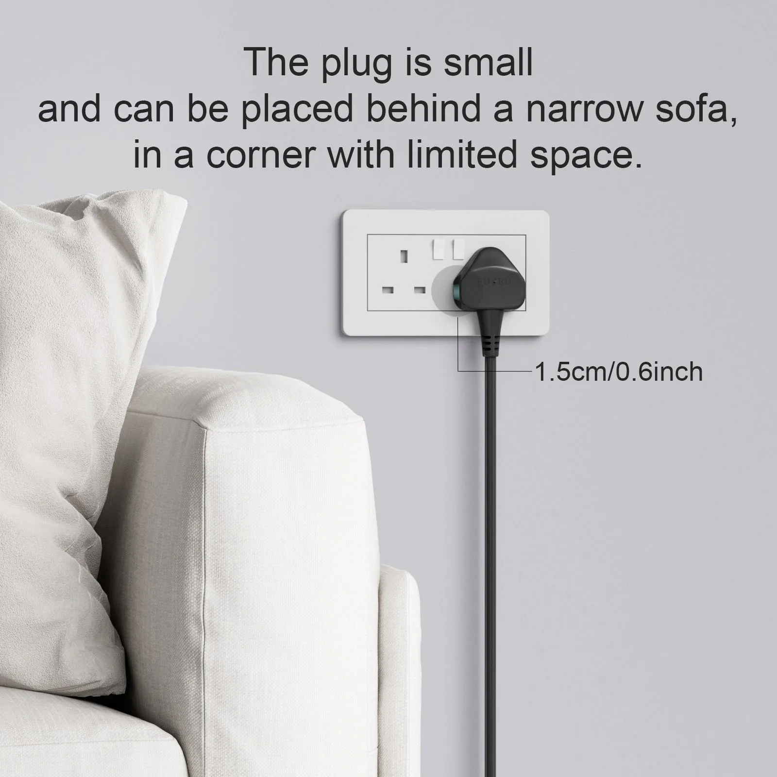 1pc UK Single Extension Lead 39/71/118/197/276/394/591/787 inch Cord Travel Power Cable 13 Amp Outdoor Plug Socket Black