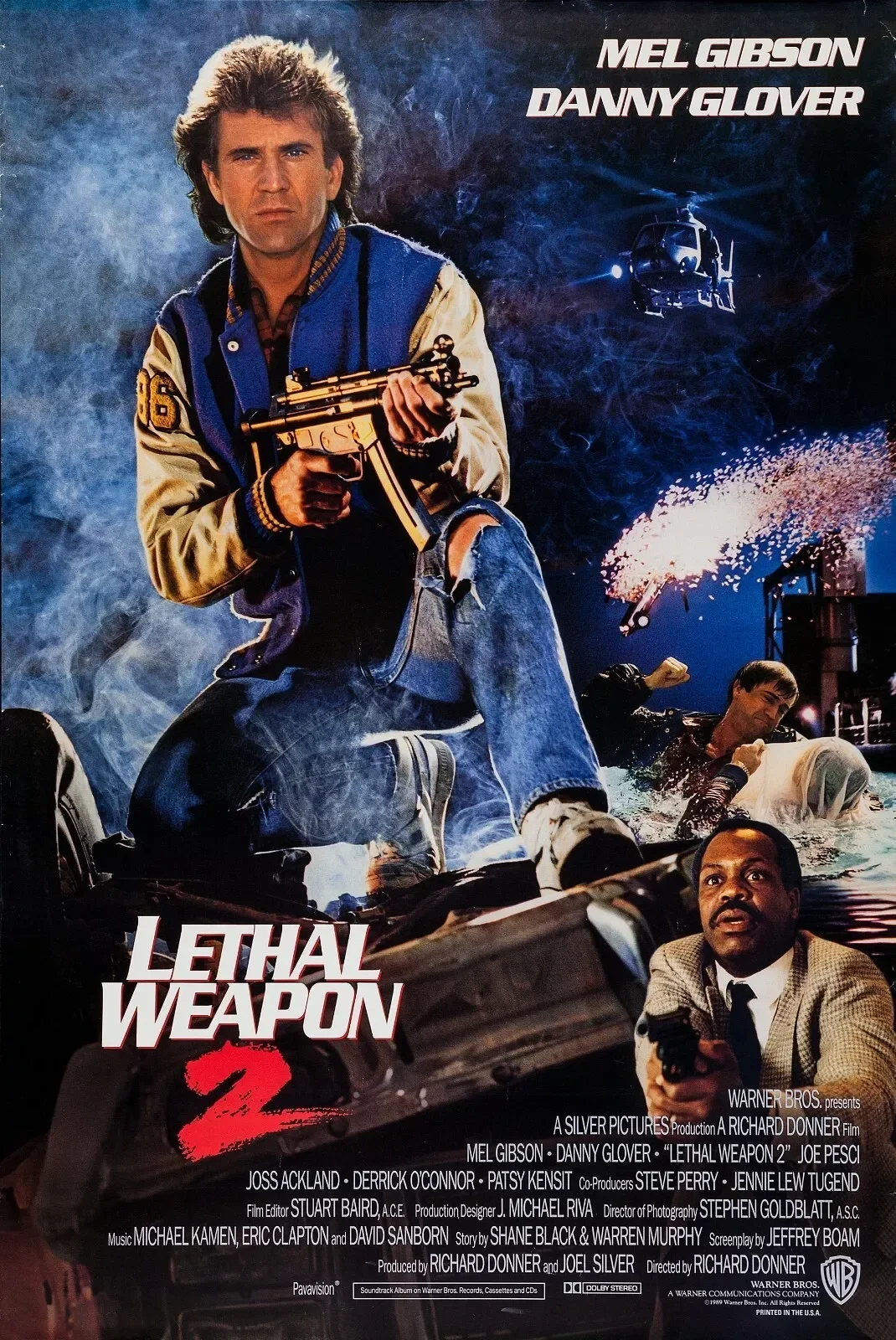 فيلم LETHAL WEAPON 2، ملصق حريري مطبوع عليه صورة فنية، ديكور غرفة المعيشة جدار المنزل