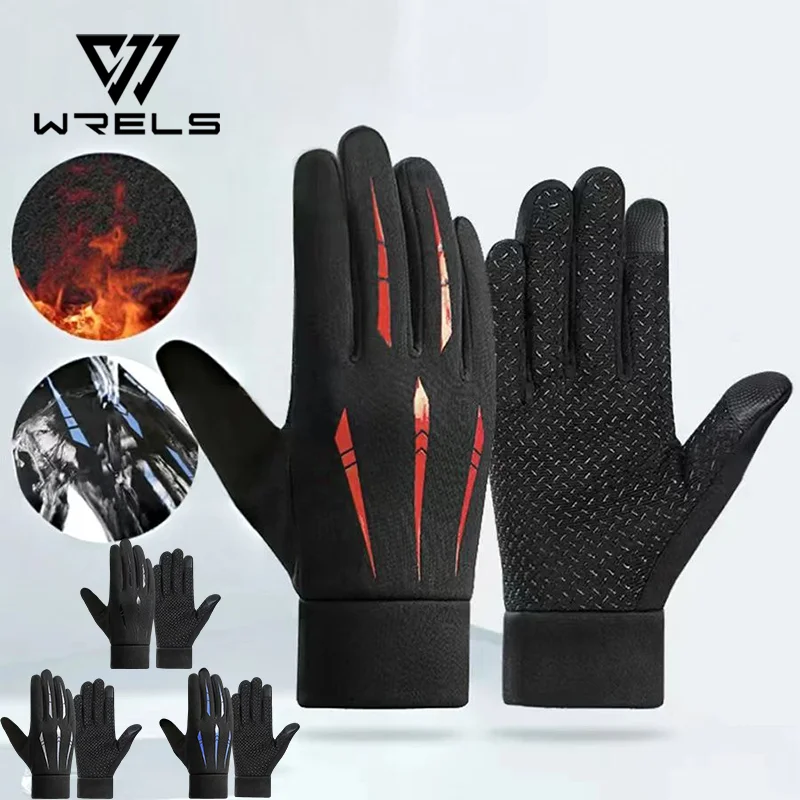 

Winter Warm Gloves Thicken Fleece Lining Cycling Gloves Anti-Slip Cold-proof Thermal Touchscreen Outdoor Sports Ski Gloves