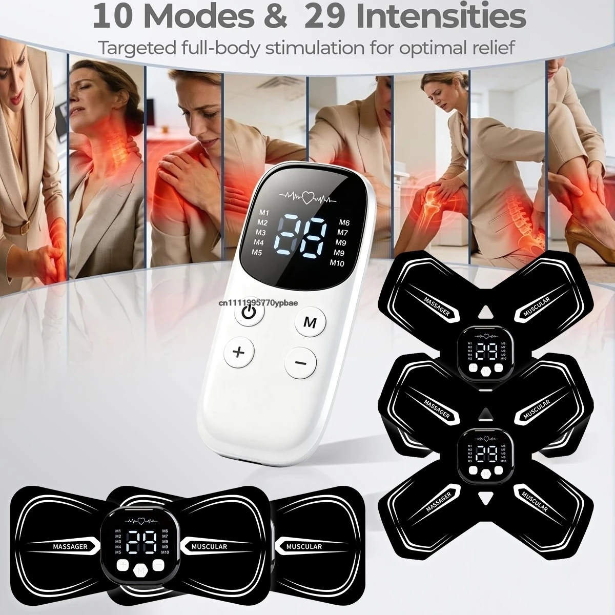 

EMS Body Massage Neck Massager Electric Cervical Patch Low Frequency Pulse Muscle Stimulator Pads Pain Relief Relaxation