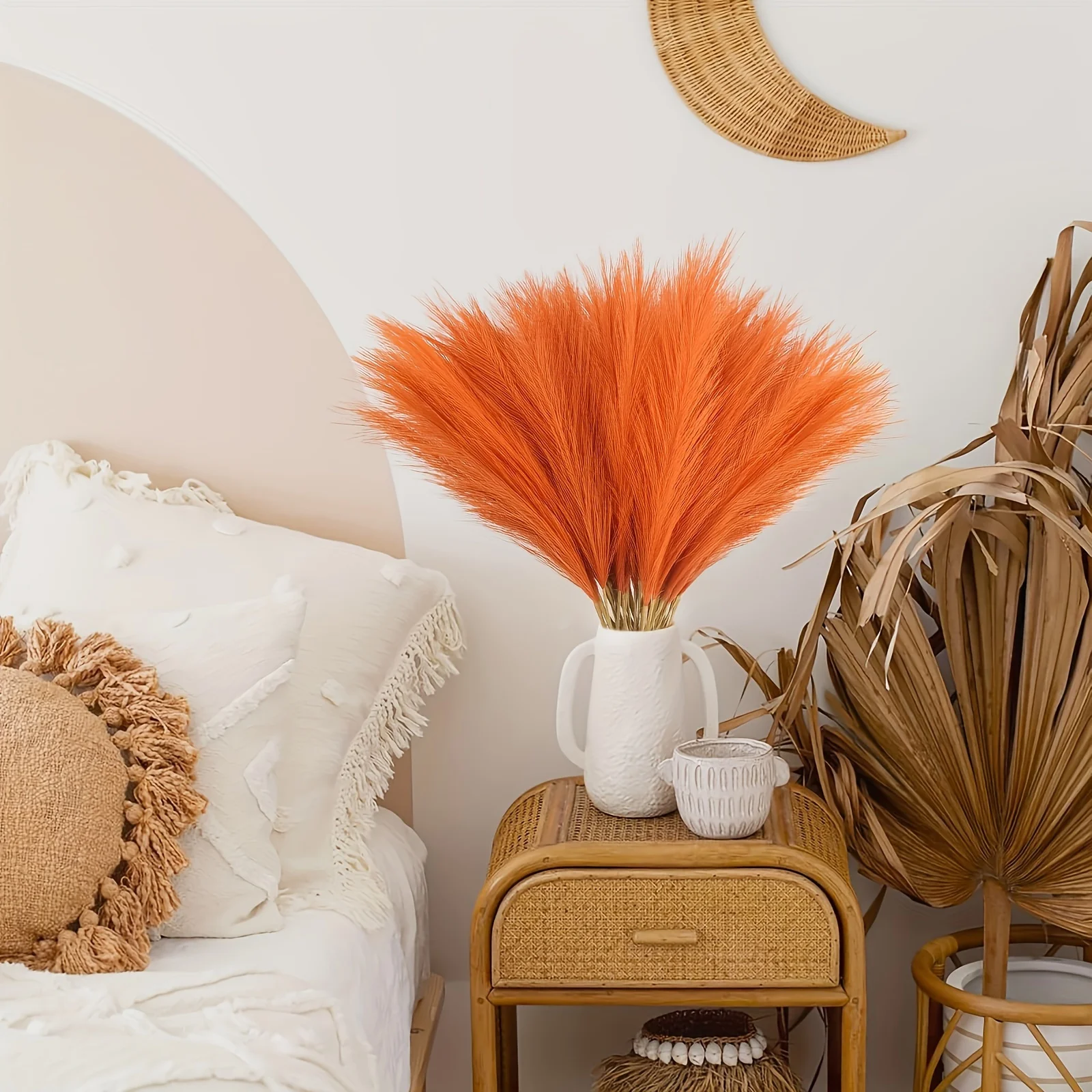 10개입 생생한 오렌지색 팜파스그래스 인조 식물 22인 - Pampas Grass Decor 리뷰 및 가격