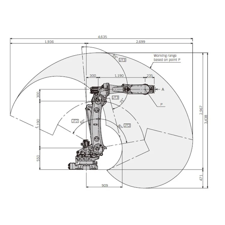 Braço robótico educacional e braço robô alcance 269 mm CX165L robô de soldagem industrial com controlador E02 para Kawasaki