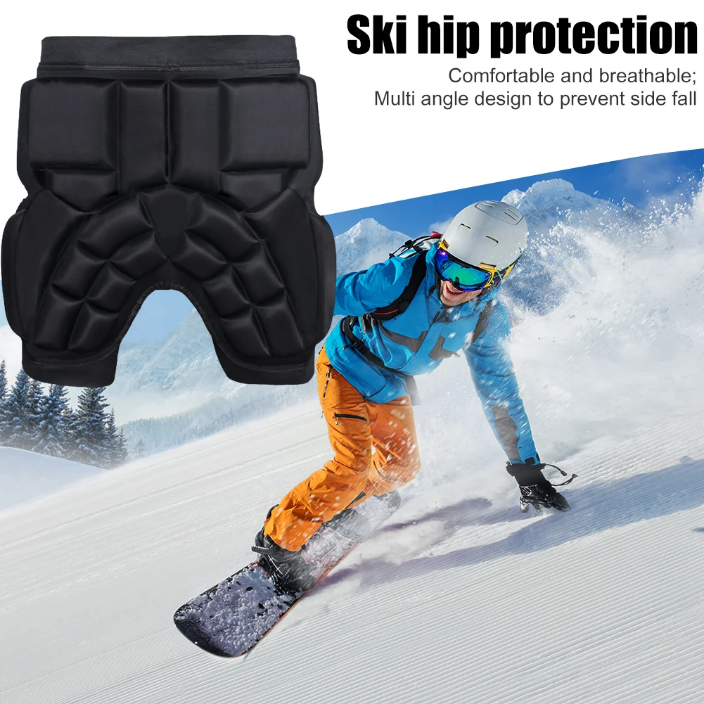 Unisex Thickened Hip Protector EVA Skiing Protector Pad Anti-Fall Butt Protection Pad Adjustable for Adults Kids Skate Ski