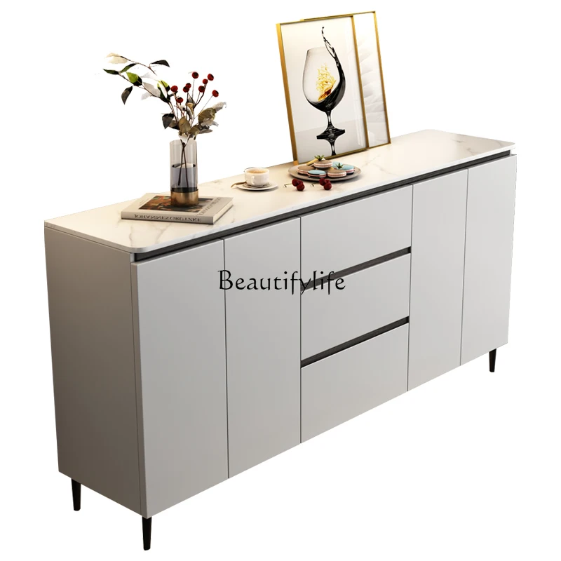 Armario lateral de comedor de 05 placas, té minimalista italiano, moderno, minimalista, de madera maciza, ligero, de lujo, para pared de cocina y hogar