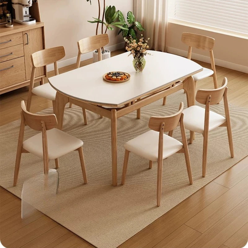 Mesas de comedor interiores cómodas, mesas de comedor minimalistas modernas, mesas de comedor nórdicas, mesa de comedor extensible, muebles para el hogar